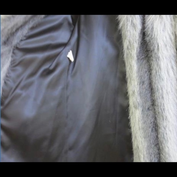 Outlayers Fur Coat Size 8 Black Gray - Picture 5 of 8